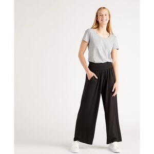 QUINCE Black French Terry Modal Wide Leg Pants Good Used Condition Size XS